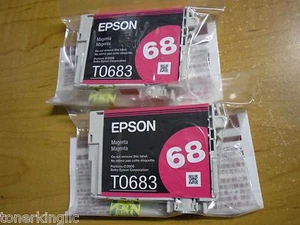 2 cartuchos de tinta magenta genuinos Epson 68 T0683 alta capacidad CX9475F NX515 B39 - Imagen 1 de 1
