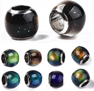 Cuentas europeas de vidrio que cambian de color con detección de temperatura y estado de ánimo de cristal 50 un. - Imagen 1 de 5