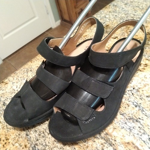 Sandali Clarks Collection Soft Cushion Reedly Juno Zeppa Tacco Nero Donna 9 5W