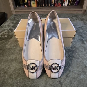 Michael Kors Fulton Mokassin Leder rosa & creme flache Schuhe 9 M - Bild 1 von 12