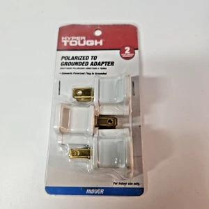 3 Pack White Hyper Tough Polaraized To Grounded Adapter - Picture 1 of 2