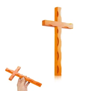 Wandkreuz Christlich Elegant Katholisch Orange Holzkreuz für Wohndeko Echt... - Bild 1 von 7