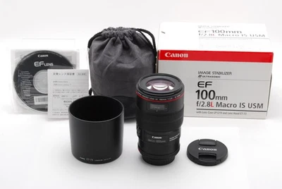 [TOP MINT w/Box] Canon EF 100mm f/2.8 Macro IS USM Lens Pouch Manual From JAPAN - Image 1 of 4