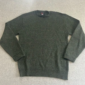 Robert Bruce Sweater Men's XLT Olive Green Wool Crewneck Pullover Jumper - Picture 1 of 5