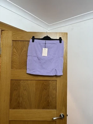 Minifalda acanalada Missguided color púrpura talla 14 Foto 1 de 4