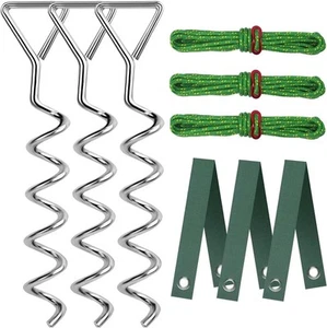 Tree Stakes and Supports for Leaning Trees, Heavy Duty Spiral Green - Picture 1 of 7