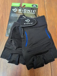 BIONIC Mens SRG Fitness Fingerless Gloves Relief Grip Black XL NEW - Picture 1 of 6