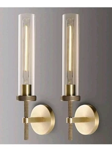 Joyunleo Messing Wandleuchter 2er Set, 19" gerändelt Gold Wandleuchten Wandleuchte... - Bild 1 von 7