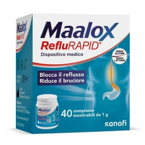 40x Compresse Maalox Reflurapid blocca il Reflusso e riduce il Bruciore - Foto 1 di 12