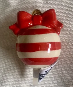 Nora Fleming A171 Mini Deck Red & White Striped Christmas Ornament. SEE PICS - Picture 1 of 6