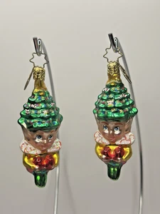 SET 2 Christopher Radko Albero di Natale Pixie Elfo Gemme HTF Ottime Condizioni - Foto 1 di 9