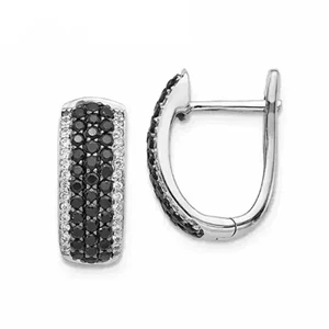 2Ct Round Cut Lab-Created Diamond Women's Hoop Earring 14K White Gold Plated - Picture 1 of 6