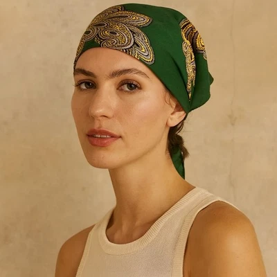 Vintage 1960s Psychedelic Rayon Scarf Necktie Headscarf OS - Image 1 of 4