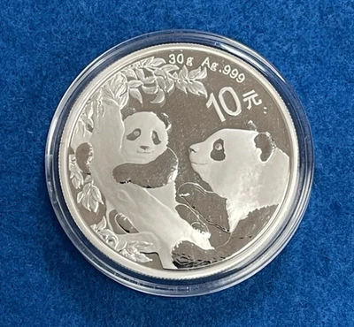 Moneda panda de plata China 2021 de 30 gramos Foto 1 de 4
