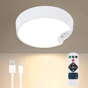 Plafoniera con Sensore di Movimento Ricaricabile: Plafoniera LED da Interno Wireless con... - Foto 1 di 8