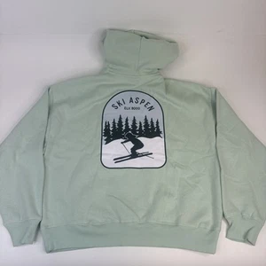 Victoria’s Secret Pink Women Pullover Hoodie Embroidered Logo Light Green Size M - Picture 1 of 7