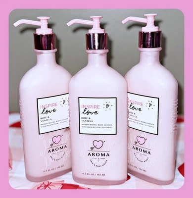 Bath & Body Works Aroma Inspire Love Rose Vanilla Moisturizing Body Lotion x3 - Image 1 of 4