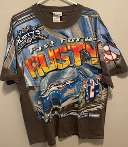 Vintage ChaseAuthentics Rusty Wallace Fast Forward All Over Print Racing XL - Bild 1 von 5
