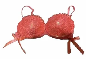 Sujetador push-up Victoria Secret 34B lentejuelas de coral brillante - Imagen 1 de 12