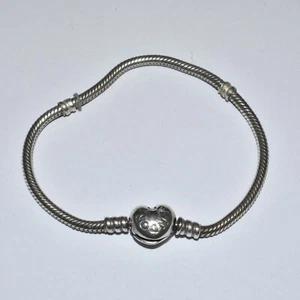Pandora Moments Heart Clasp Snake Chain Bracelet Size 7.9 590719 - Bild 1 von 3