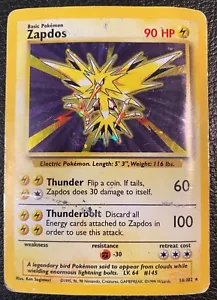 Pokémon TCG - Zapdos 16/102 - Base Set Unlimited (1999) - Holo Rare - HP - Picture 1 of 6