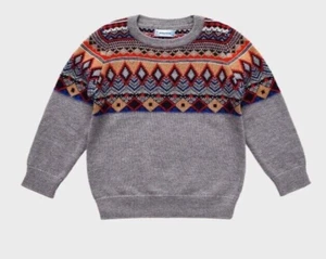 MAYORAL Gray Fair Isle Sweater NWT Boys 7 - Picture 1 of 1