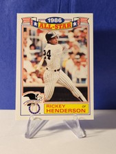 1987 Topps Rickey Henderson All Star Commemorative card #18 of 22 Yankees 