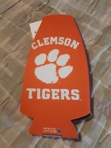 CLEMSON TIGERS 12oz KOOZIE INSULATED COOLER BOTTLE HOLDER FOLDS FLAT - Picture 1 of 2