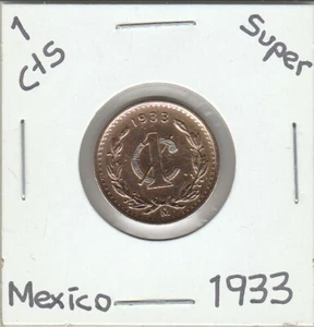 Mexico: $ 1 Ct Super Coin 1933 Banco de Mexico. - Picture 1 of 2