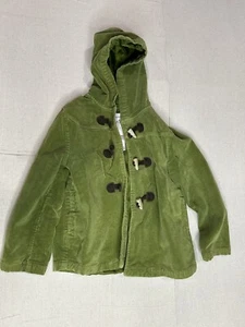 Gymboree Green Brushed Corduroy Toggle Jacket Coat Girls Small 5/6 Vintage B3 - Picture 1 of 6