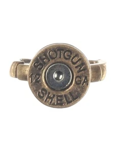 Aged Finish Gold Burnished Metal Shell Ring - Picture 1 of 4