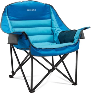 Oversized Camping Chair, Portable Folding Camping Chairs with Side Pocket, Cup H - Picture 1 of 8