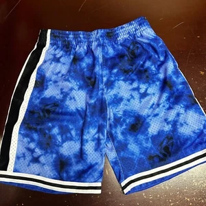 Mitchell & Ness Mens Blue Tie Dye Swingman Collection Athletic Shorts Size Large - Picture 1 of 4