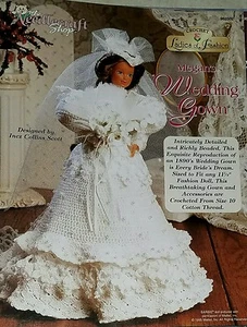 CS20 THE NEEDLECRAFT SHOP 1995, CROCHET LADIES OF FASHION - MEGAN'S WEDDING GOWN - Picture 1 of 2