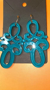 Nordstrom blaue Kunststoff Ohrringe 2,5" 19 $ #9 - Bild 1 von 4