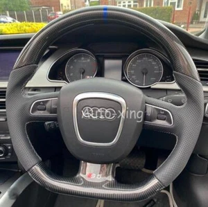 For Audi A4 A5 S4 S5 S6 S8 B7 B8 2008+ Carbon Fiber Leather Steering Wheel  - Picture 1 of 7