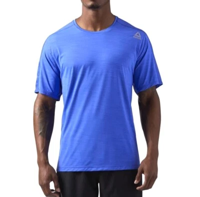 Reebok LES MILLS Workout T-Shirt Active Chill Training Sports Slim Fit Mens Blue - Image 1 of 4