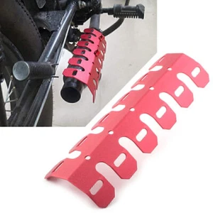 Red Motorcycle Exhaust Muffler Pipe Heat Shield Cover Heel Guard FIT Dirt Bike - Picture 1 of 10