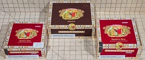 Lotto 3 scatole sigari Romeo y Julieta legno vuote da collezione Repubblica Dominicana - Foto 1 di 12