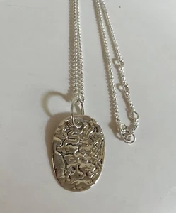 New Robert Lee Morris Soho Silver Plate Pendant Necklace Adjustable $98 - Picture 1 of 4