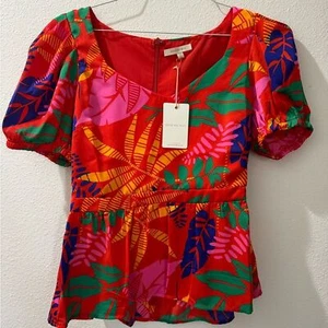 Skies Are Blue Floral Top Size S, NWT - Picture 1 of 11