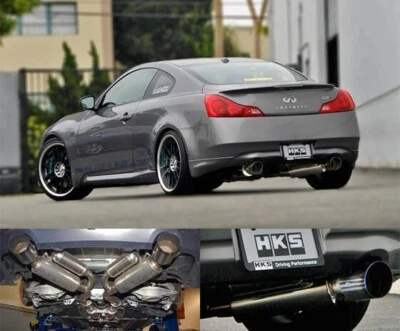 Sistema de escape HKS Hi-Power de acero inoxidable Catback - Punta de titanio para cupé G37 Foto 1 de 3
