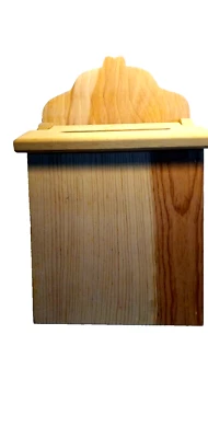 Buzón Decorativo Madera Sin Acabar Montaje en Pared Bisagras Superior Ranura para Correo Interior 15" H Foto 1 de 4
