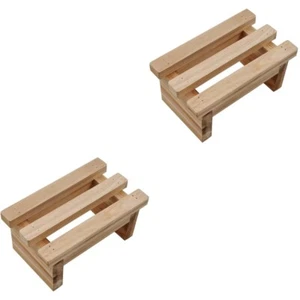 2 Pack Small Wooden Stool Foot Stools Step for Kids Toddler Child - Picture 1 of 12