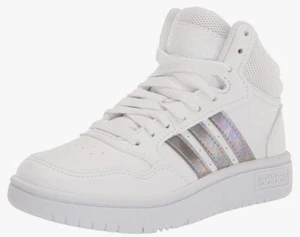 Adidas Hoops 3.0 Mid Basketball Shoe, /White/White, 3.5 US Unisex Little K - Picture 1 of 7