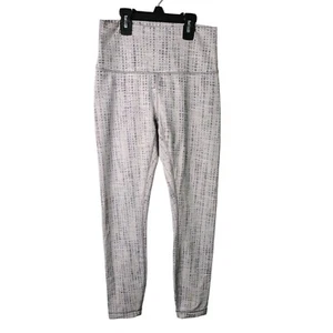 Lululemon High RIse Leggins Crop Women White Gray Geographic Pattern Size 6 - Picture 1 of 14