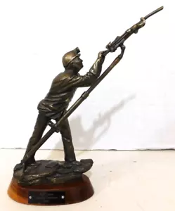 Gary Prazen Jackleg Miner Sculpture Bronze on Wood BHP Copper - Picture 1 of 8