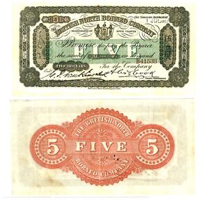 -r Reproduction  - British North Borneo 5 Dollars 1910 Pick #4  0670R