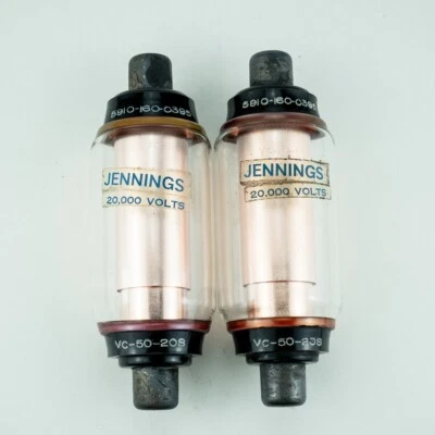 Tubo de vidrio condensadores de vacío fijos vintage Jennings VC 50-20S Foto 1 de 4