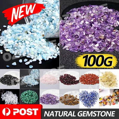 100g Bulk Lot Natural Gemstone Tumbled Crystal Chips Chakra Wicca Jewelry Craft - image 1 of 4